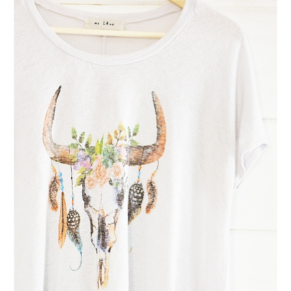 My LAnd Tops - My LAnd Boho Cow Skull Top Size M